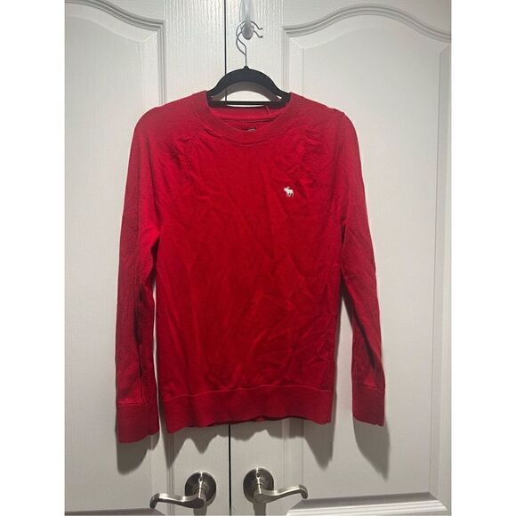 Abercrombie & Fitch Sweater Men Red Lightweight Wool Blend Knit Size Small - Picture 3 of 5